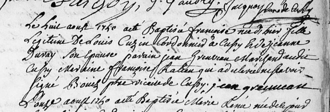 Naissance Francoise Cuzin 08 08 1750.jpg